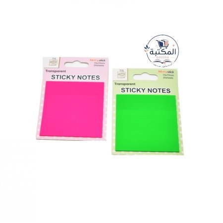 ستكي نوت لاصق شفاف ملون"ميري ستيك"(Merrystick Transparent Sticky Notes) 📝✨